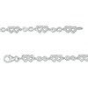 Thumbnail Image 3 of Previously Owned - 1/10 CT. T.W. Diamond Alternating Double Heart and Infinity Bracelet in Sterling Silver - 7.25"