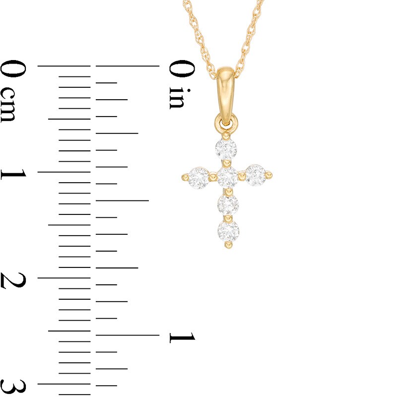 Main Image 3 of Previously Owned - 1/5 CT. T.W. Diamond Cross Pendant in 10K Gold