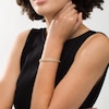 Thumbnail Image 2 of Previously Owned - Made in Italy 8.5mm Diamond-Cut &quot;V&quot; and Oval Link Chain Bracelet in 14K Gold - 7.5&quot;