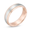 Thumbnail Image 2 of Previously Owned - Men's 6.0mm Multi-Finish center Stripe Milgrain Comfort-Fit Wedding Band in 10K Two-Tone Gold