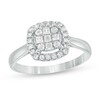 Thumbnail Image 0 of Previously Owned - 1/2 CT. T.W. Princess-Cut Diamond Cushion Frame Ring in 10K White Gold