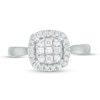 Thumbnail Image 3 of Previously Owned - 1/2 CT. T.W. Princess-Cut Diamond Cushion Frame Ring in 10K White Gold