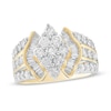 Thumbnail Image 1 of Previously Owned - 2 CT. T.W. Composite Diamond Kite-Shaped Multi-Row Collar Ring in 10K Gold