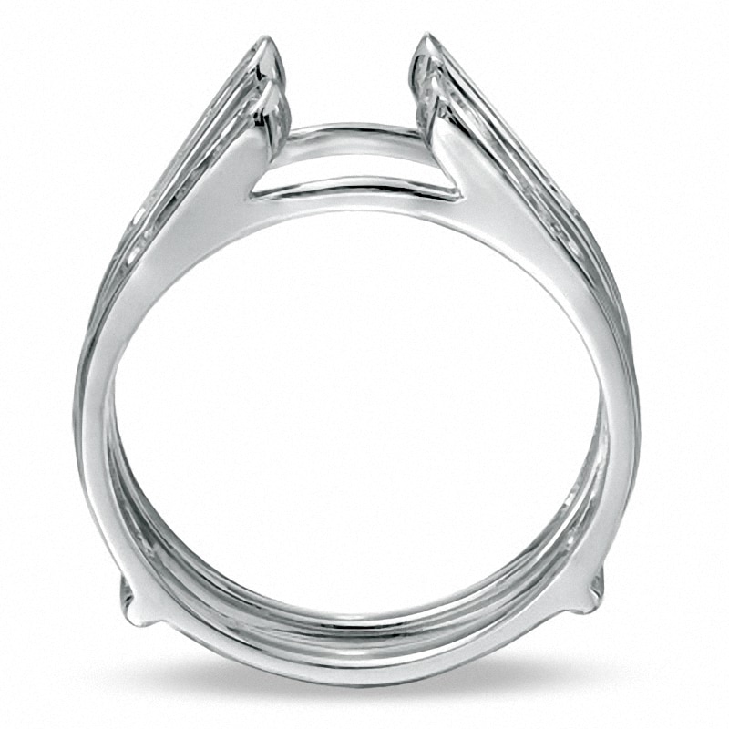 Main Image 2 of Previously Owned - 1/4 CT. T.W. Diamond Channel Cathedral Solitaire Enhancer in 14K White Gold