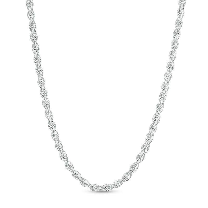 Main Image 1 of Previously Owned - 2.3mm Rope Chain Necklace in Hollow 14K White Gold - 30"