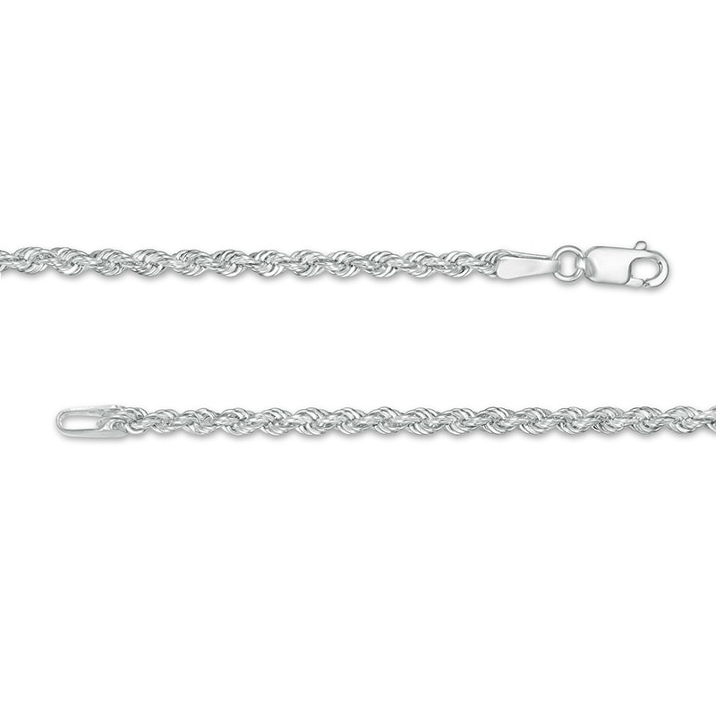 Main Image 3 of Previously Owned - 2.3mm Rope Chain Necklace in Hollow 14K White Gold - 30"