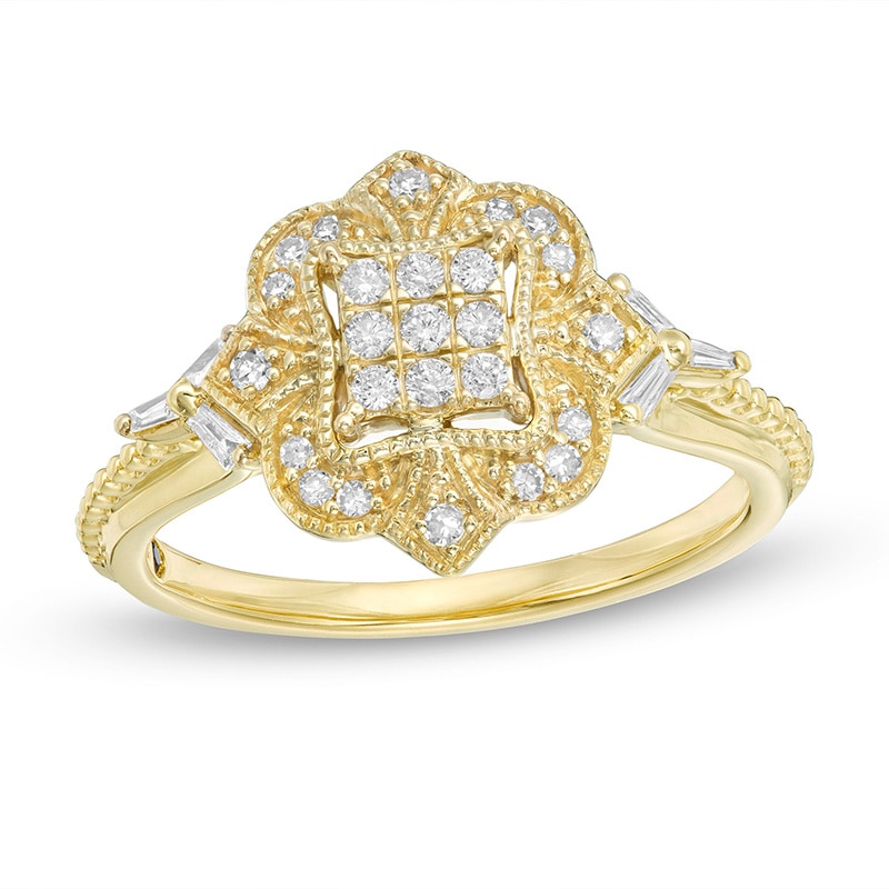 Main Image 1 of Previously Owned - Cherished Promise Collection™ 1/5 CT. T.W. Composite Diamond Vintage-Style Ring in 10K Gold