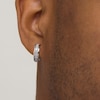 Previously Owned - Vera Wang Men 5/8 CT. T.W. Diamond Huggie Hoop Earrings in Sterling Silver and Black Rhodium