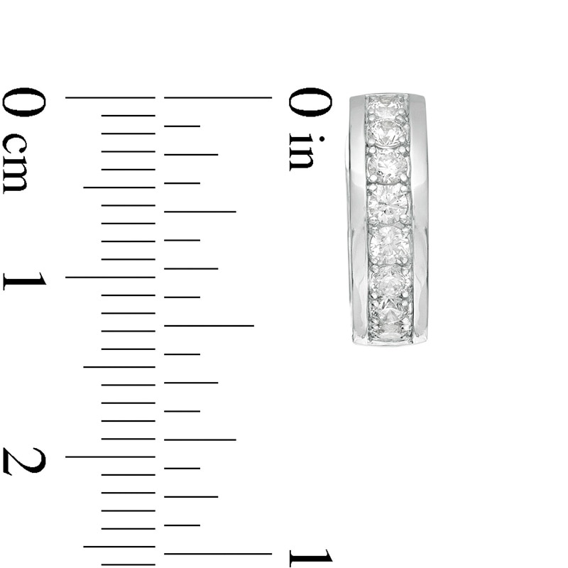 Previously Owned - Vera Wang Men 5/8 CT. T.W. Diamond Huggie Hoop Earrings in Sterling Silver and Black Rhodium