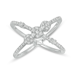 Previously Owned - 1/3 CT. T.W. Diamond Orbit Ring in 10K White Gold