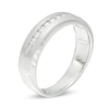 Thumbnail Image 2 of Previously Owned - Men's 1/4 CT. T.W. Diamond Satin Wedding Band in 10K White Gold