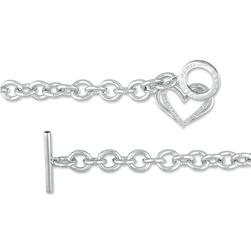 Main Image 2 of Previously Owned - The Kindred Heart from Vera Wang Love Collection 1/10 CT. T.W. Diamond Bracelet in Sterling Silver