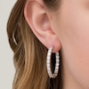 Previously Owned - 1/2 CT. T.W. Diamond Inside-Out Hoop Earrings in Sterling Silver