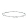 Thumbnail Image 1 of Previously Owned - 1/10 CT. T.W. Diamond Heart Knot Bangle in Sterling Silver