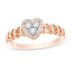 Thumbnail Image 1 of Previously Owned - 1/8 CT. T.W. Diamond Heart Frame Promise Ring in 10K Rose Gold