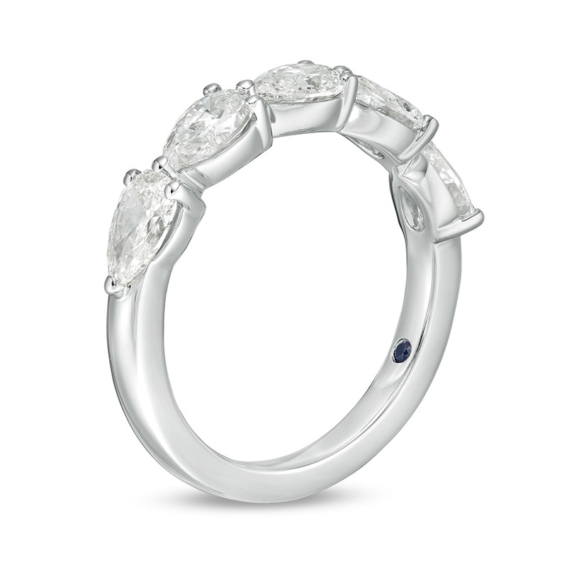 Previously Owned - Vera Wang Love Collection 1-1/2 CT. T.W. Pear-Shaped Diamond Band in 14K White Gold (I/SI2)