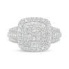 Thumbnail Image 4 of Previously Owned - 1 CT. T.W. Princess-Cut Composite Diamond Double Cushion Frame Engagement Ring in 10K White Gold
