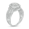 Previously Owned - 1 CT. T.W. Composite Oval Diamond Frame Multi-Row Engagement Ring in 10K White Gold