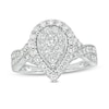 Thumbnail Image 0 of Previously Owned - 1 CT. T.W. Composite Pear Diamond Frame Twist Shank Engagement Ring in 10K White Gold