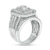 Thumbnail Image 3 of Previously Owned - 1-1/3 CT. T.W. Emerald Multi-Diamond Rectangle Frame Vintage-Style Bridal Set in 10K White Gold