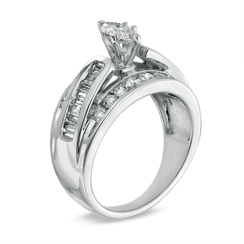 Main Image 2 of Previously Owned - 1-1/2 CT. T.W. Marquise Diamond Engagement Ring in 14K White Gold