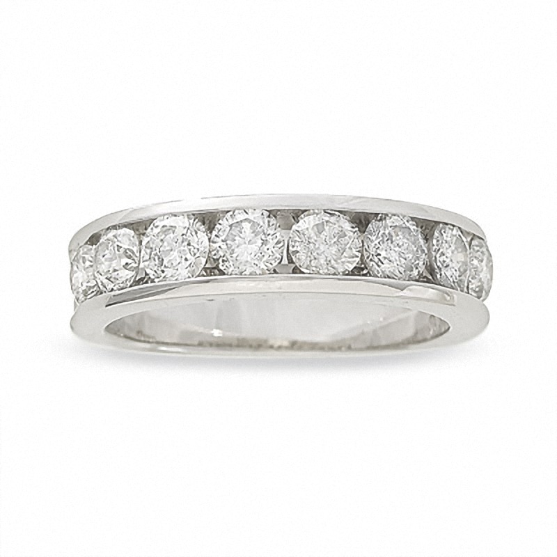 Main Image 1 of Previously Owned - 1-1/2 CT. T.W. Diamond Channel Band in 14K White Gold