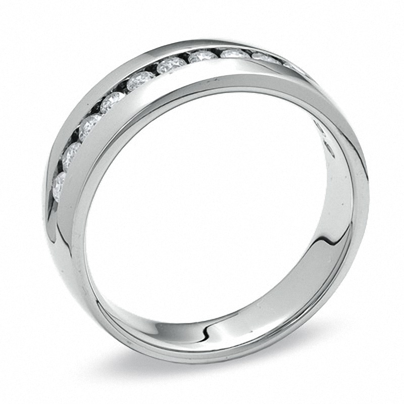 Main Image 2 of Previously Owned - 1 CT. T.W. Diamond Wedding Band in 14K White Gold