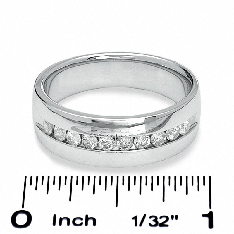 Main Image 3 of Previously Owned - 1 CT. T.W. Diamond Wedding Band in 14K White Gold