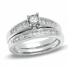 Thumbnail Image 0 of Previously Owned - 1 CT. T.W. Princess-Cut Diamond Bridal Set in 14K White Gold
