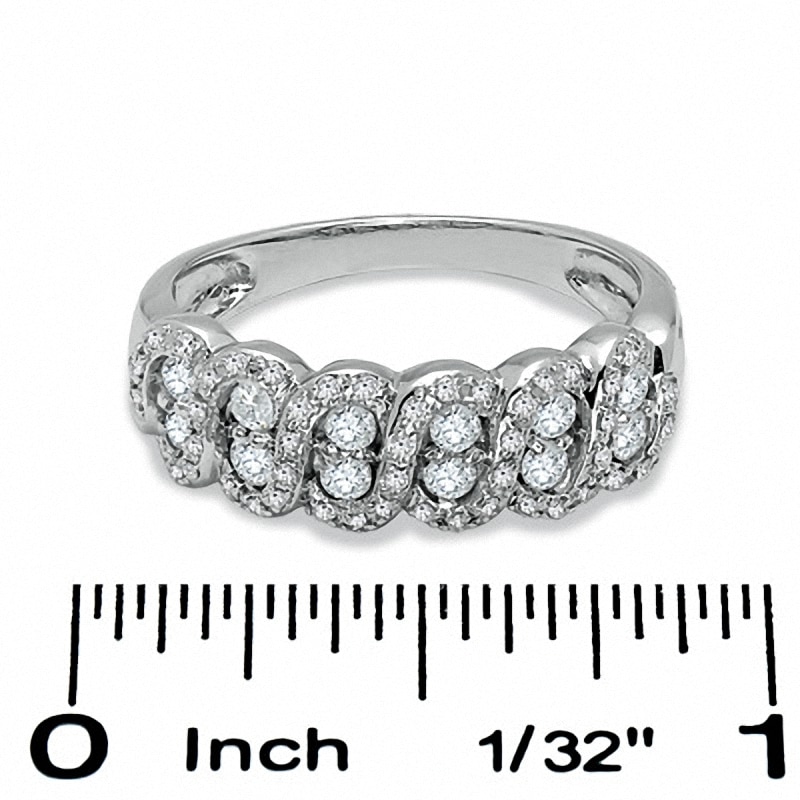 Main Image 2 of Previously Owned - 1/2 CT. T.W. Diamond Swirl Band in 10K White Gold