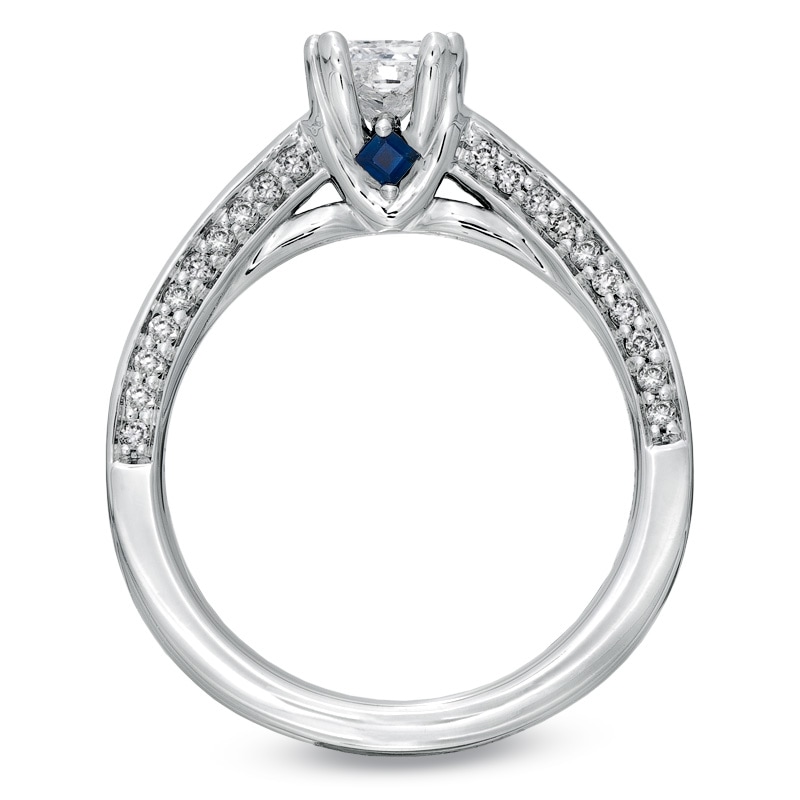 Previously Owned - Vera Wang Love Collection 7/8 CT. T.W. Princess-Cut Diamond Engagement Ring in 14K White Gold