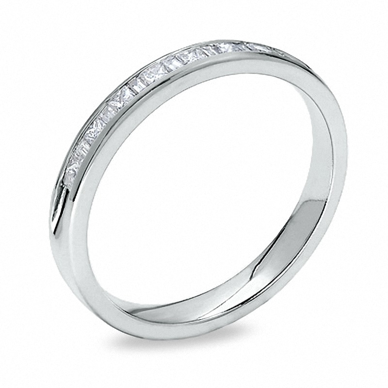 Main Image 2 of Previously Owned - 1/4 CT. T.W. Princess-Cut and Baguette Diamond Band in 14K White Gold