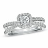 Thumbnail Image 1 of Previously Owned - 1 CT. T.W. Diamond Frame Split Shank Ring in 14K White Gold