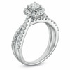 Thumbnail Image 2 of Previously Owned - 1 CT. T.W. Diamond Frame Split Shank Ring in 14K White Gold