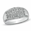 Thumbnail Image 1 of Previously Owned - 1/3 CT. T.W. Diamond Three Row Comfort Fit Anniversary Band in 10K White Gold