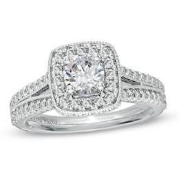Previously Owned - Vera Wang Love Collection 1-1/3 CT. T.W. Diamond Split Shank Engagement Ring in 14K White Gold