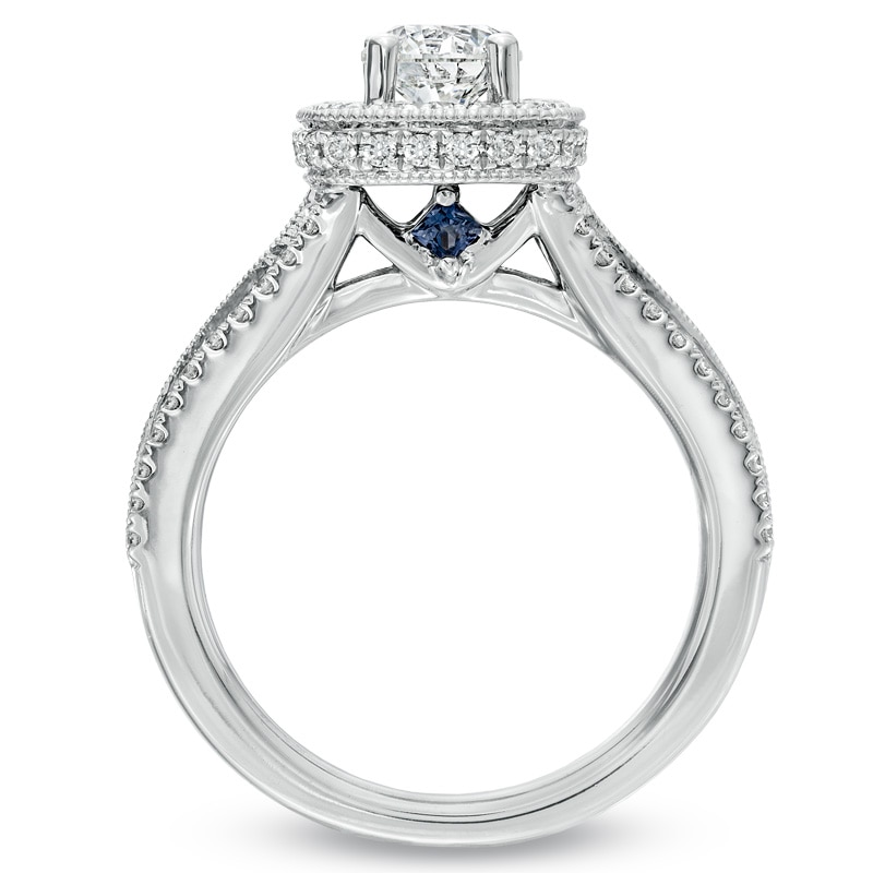 Main Image 3 of Previously Owned - Vera Wang Love Collection 1-1/3 CT. T.W. Diamond Split Shank Engagement Ring in 14K White Gold