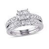 Thumbnail Image 0 of Previously Owned - 1 CT. T.W. Quad Princess-Cut Diamond Bridal Set in 14K White Gold