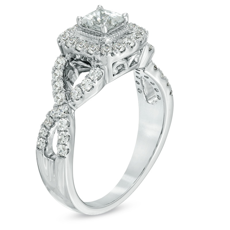 Previously Owned - Celebration Lux® 1 CT. T.W. Princess-Cut Diamond Engagement Ring in 14K White Gold (I/SI2)
