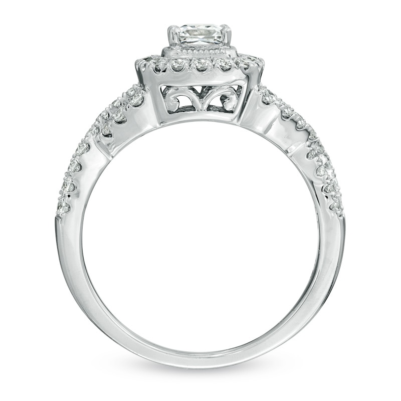 Previously Owned - Celebration Lux® 1 CT. T.W. Princess-Cut Diamond Engagement Ring in 14K White Gold (I/SI2)