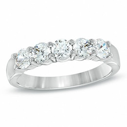 Previously Owned - Celebration Grand® 1 CT. T.W. Diamond Five Stone Anniversary Band in 14K White Gold (H-I/I1)