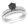 Thumbnail Image 0 of Previously Owned - 1-1/4 CT. T.W. Enhanced Black and White Diamond Bridal Set in 10K White Gold