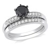 Thumbnail Image 0 of Previously Owned - 1-1/4 CT. T.W. Enhanced Black and White Diamond Bridal Set in 10K White Gold