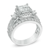 Thumbnail Image 2 of Previously Owned - 2 CT. T.W. Princess-Cut Quad Diamond Frame Three Stone Bridal Set in 14K White Gold