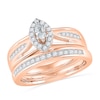 Thumbnail Image 0 of Previously Owned - 1/2 CT. T.W. Marquise Diamond Frame Bridal Set in 10K Rose Gold