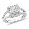 Thumbnail Image 1 of Previously Owned - 1 CT. T.W. Quad Princess-Cut Diamond Frame Ring in 14K White Gold