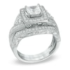 Thumbnail Image 2 of Previously Owned - 1-5/8 CT. T.W. Princess-Cut Diamond Vintage-Style Frame Bridal Set in 14K White Gold