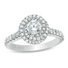 Thumbnail Image 1 of Previously Owned - Vera Wang Love Collection 1 CT. T.W. Diamond Swirl Frame Engagement Ring in 14K White Gold