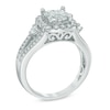 Thumbnail Image 1 of Previously Owned - 1-1/4 CT. T.W. Princess-Cut Quad Diamond Frame Engagement Ring in 14K White Gold