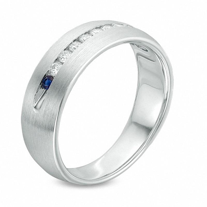 Main Image 2 of Previously Owned - Vera Wang Men's 1/4 CT. T.W. Diamond Wedding Band in 14K White Gold